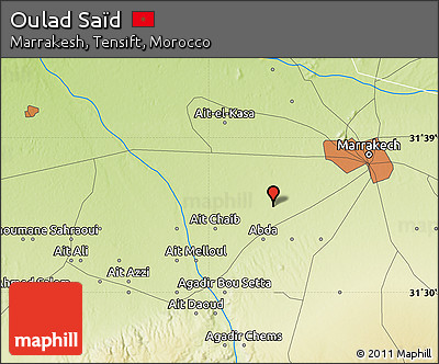 Physical Map of Oulad Saïd