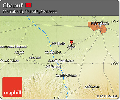 Physical Map of Chaouf