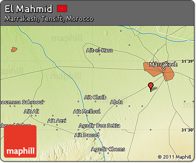 Physical Map of El Mahmid
