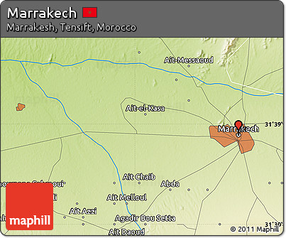 Physical Map of Marrakech