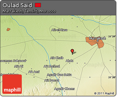 Physical Map of Oulad Saïd