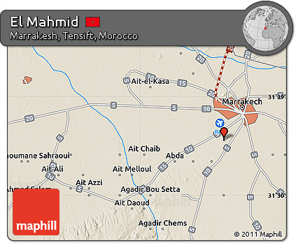 Shaded Relief Map of El Mahmid