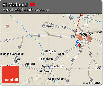 Shaded Relief Map of El Mahmid