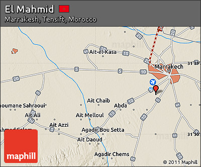 Shaded Relief Map of El Mahmid