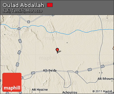 Shaded Relief Map of Oulad Abdallah