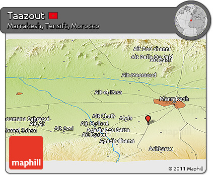 Physical Panoramic Map of Taazout