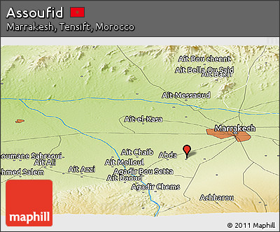 Physical Panoramic Map of Assoufid