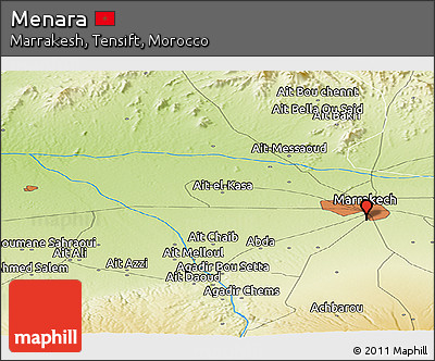 Physical Panoramic Map of Menara