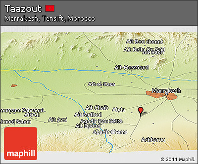 Physical Panoramic Map of Taazout