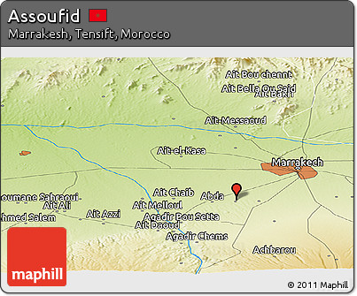 Physical Panoramic Map of Assoufid