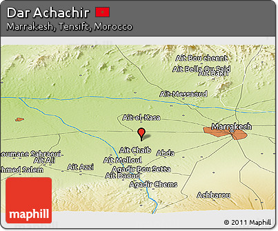 Physical Panoramic Map of Dar Achachir