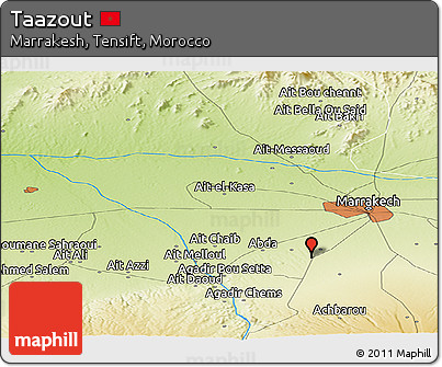 Physical Panoramic Map of Taazout