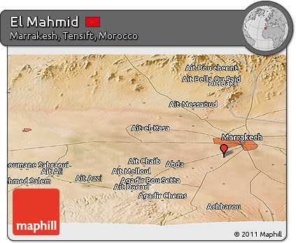 Satellite Panoramic Map of El Mahmid