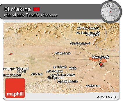 Satellite Panoramic Map of El Makina