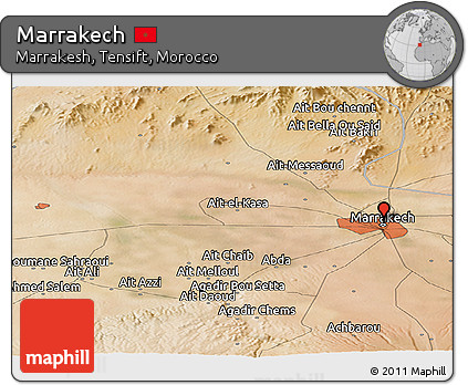 Satellite Panoramic Map of Marrakech