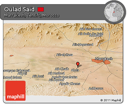 Satellite Panoramic Map of Oulad Saïd