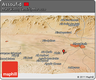 Satellite Panoramic Map of Assoufid