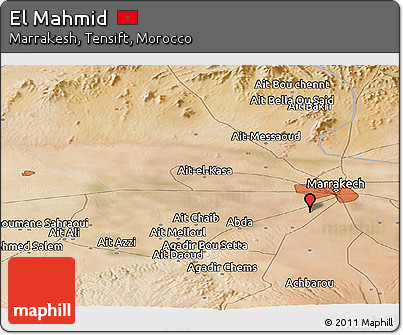 Satellite Panoramic Map of El Mahmid