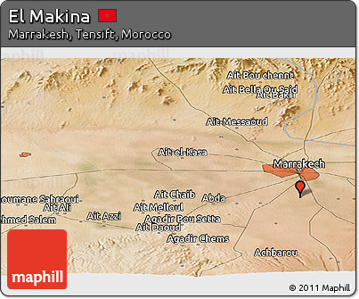 Satellite Panoramic Map of El Makina