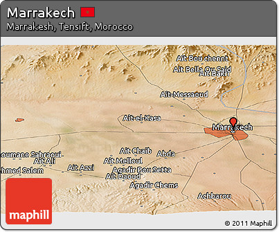 Satellite Panoramic Map of Marrakech