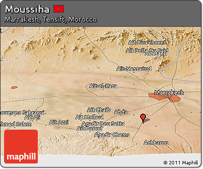 Satellite Panoramic Map of Moussiha