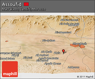 Satellite Panoramic Map of Assoufid
