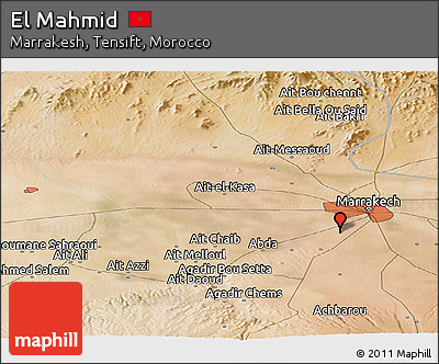 Satellite Panoramic Map of El Mahmid
