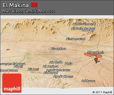 Satellite Panoramic Map of El Makina