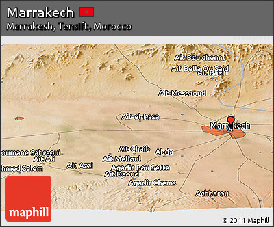 Satellite Panoramic Map of Marrakech