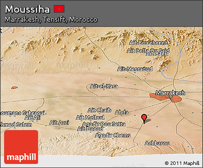 Satellite Panoramic Map of Moussiha