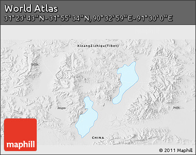 Physical 3D Map of the Area around 31° 39' 38" N, 91° 1' 30" E