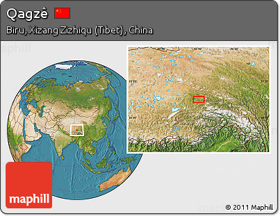 Satellite Location Map of Qagzê