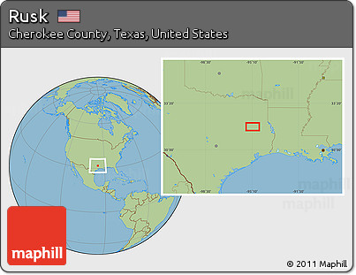 Savanna Style Location Map of Rusk