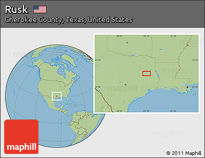 Savanna Style Location Map of Rusk
