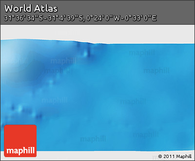 Physical 3D Map of the Area around 31° 20' 36" S, 0° 4' 30" E
