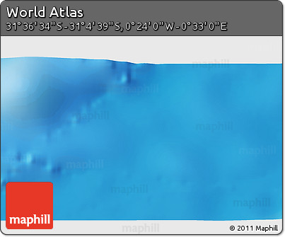 Physical 3D Map of the Area around 31° 20' 36" S, 0° 4' 30" E