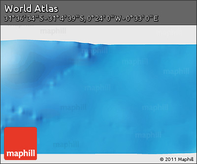 Shaded Relief 3D Map of the Area around 31° 20' 36" S, 0° 4' 30" E