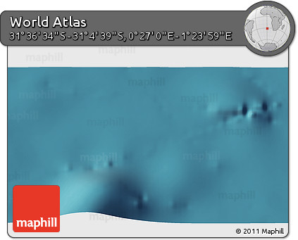Satellite 3D Map of the Area around 31° 20' 36" S, 0° 55' 29" E