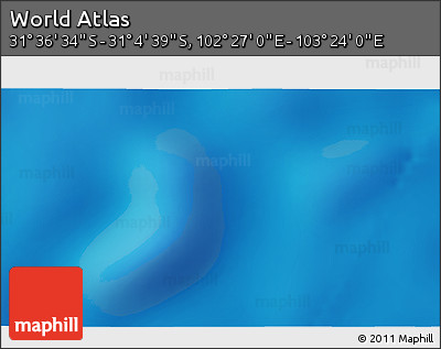 Physical 3D Map of the Area around 31° 20' 36" S, 102° 55' 30" E