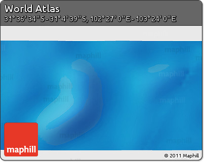 Physical 3D Map of the Area around 31° 20' 36" S, 102° 55' 30" E