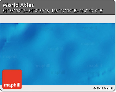 Physical 3D Map of the Area around 31° 20' 36" S, 103° 46' 30" E