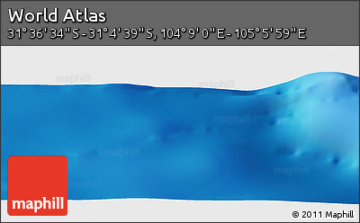 Physical Panoramic Map of the Area around 31° 20' 36" S, 104° 37' 30" E