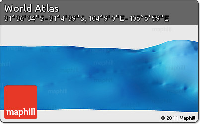 Physical Panoramic Map of the Area around 31° 20' 36" S, 104° 37' 30" E