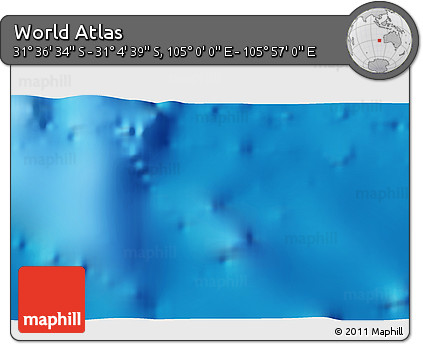Physical 3D Map of the Area around 31° 20' 36" S, 105° 28' 29" E