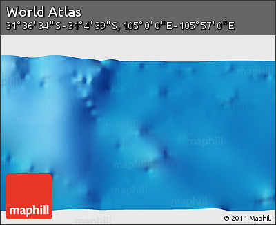 Physical 3D Map of the Area around 31° 20' 36" S, 105° 28' 29" E