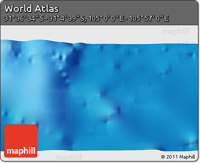 Physical 3D Map of the Area around 31° 20' 36" S, 105° 28' 29" E