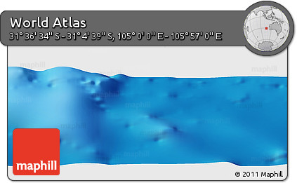 Physical Panoramic Map of the Area around 31° 20' 36" S, 105° 28' 29" E