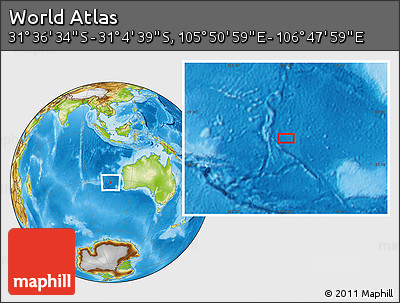 Physical Location Map of the Area around 31° 20' 36" S, 106° 19' 29" E