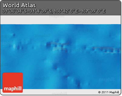 Shaded Relief 3D Map of the Area around 31° 20' 36" S, 107° 10' 30" E