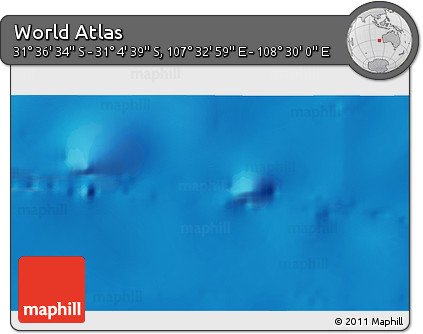 Physical 3D Map of the Area around 31° 20' 36" S, 108° 1' 30" E